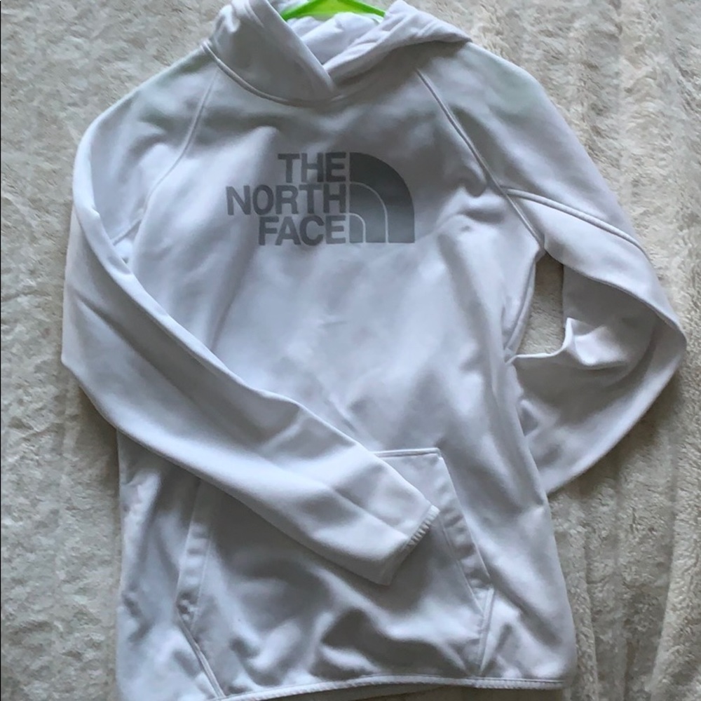 White north face sweatshirt